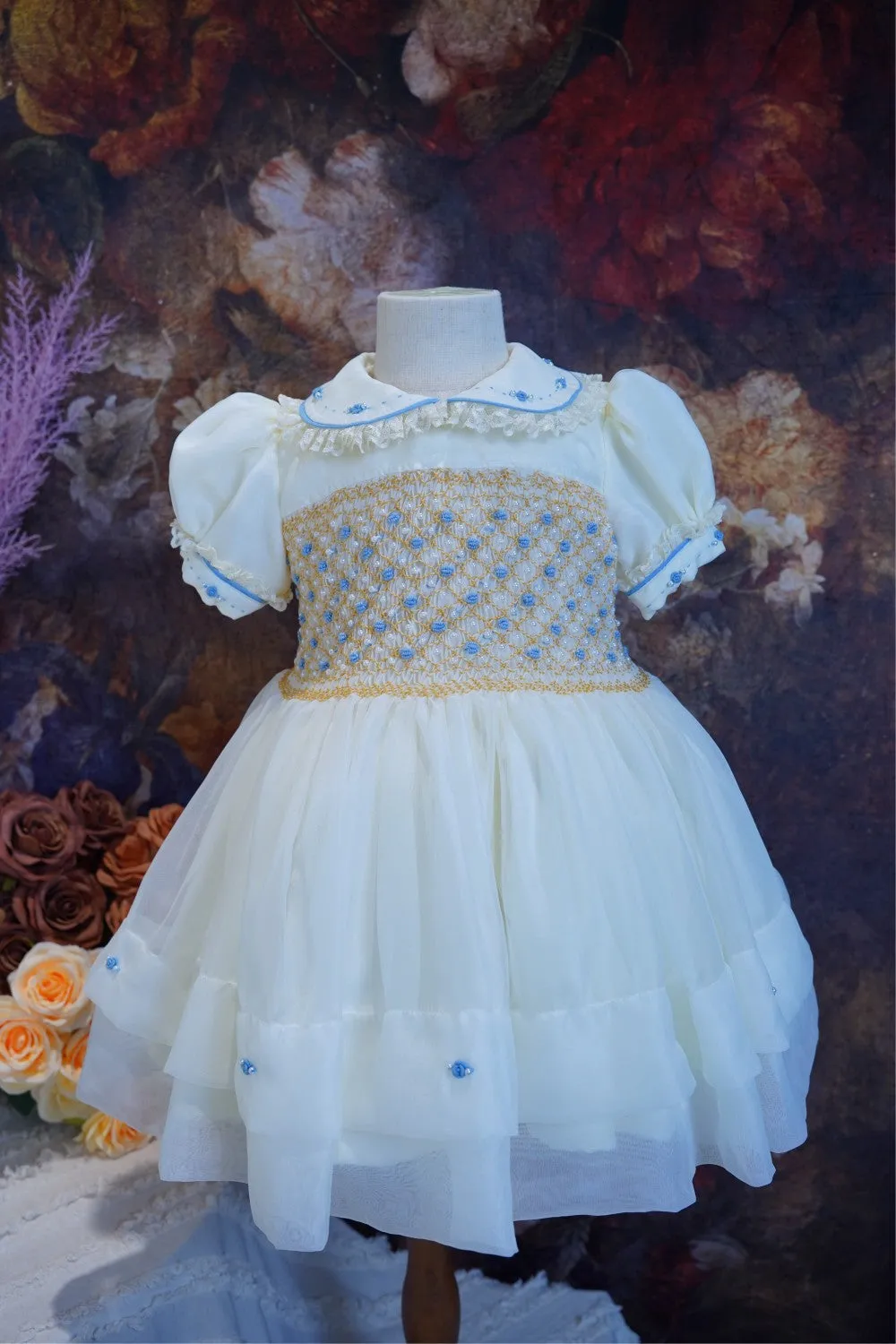 Handmade baby Celebration smock dress