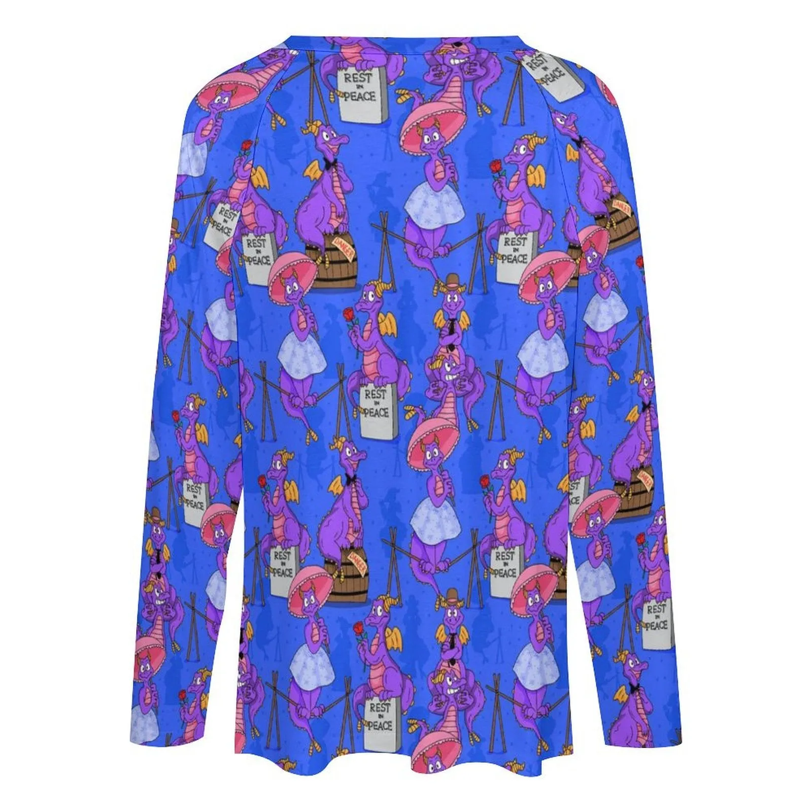 Haunted Mansion Figment Long Sleeve Loose V-Neck Tee