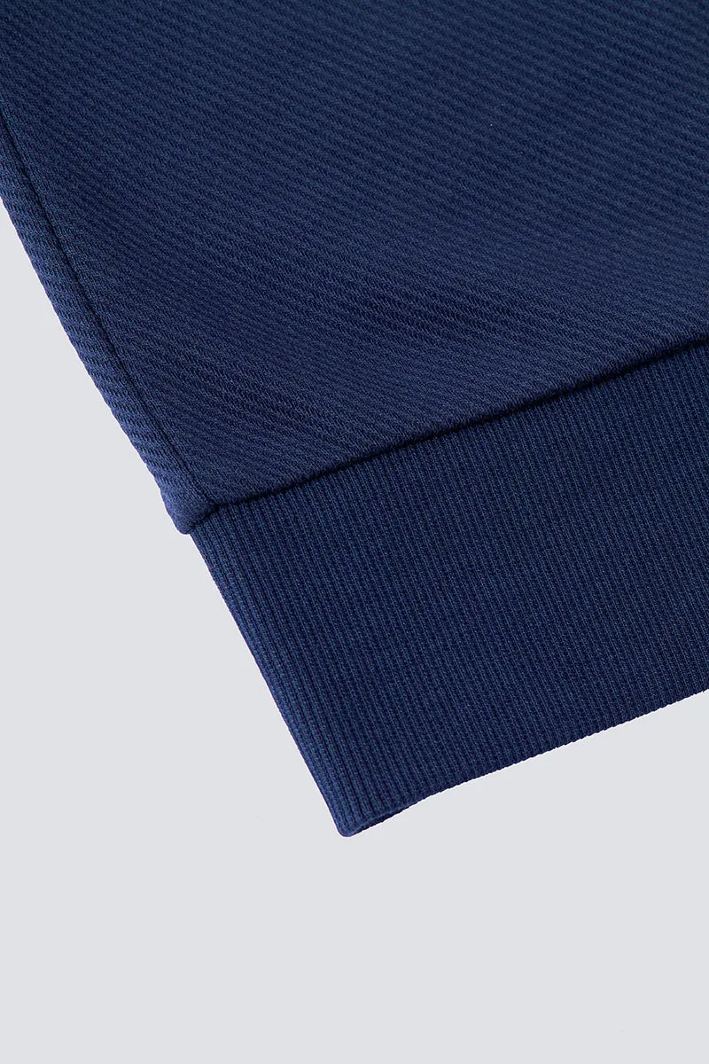 HeatGuard Jacquard Long Sleeve Polo  | Navy NNY096