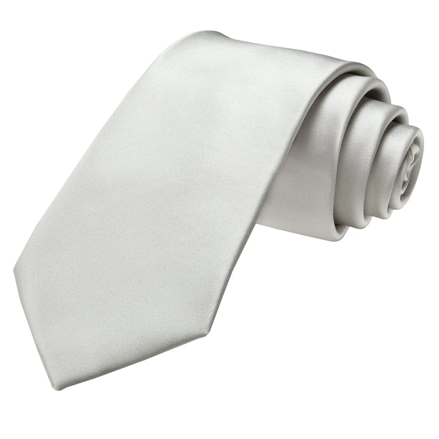 Hi-Tie Pure White Solid Men's Wedding Tie Pocket Square Cufflinks Set