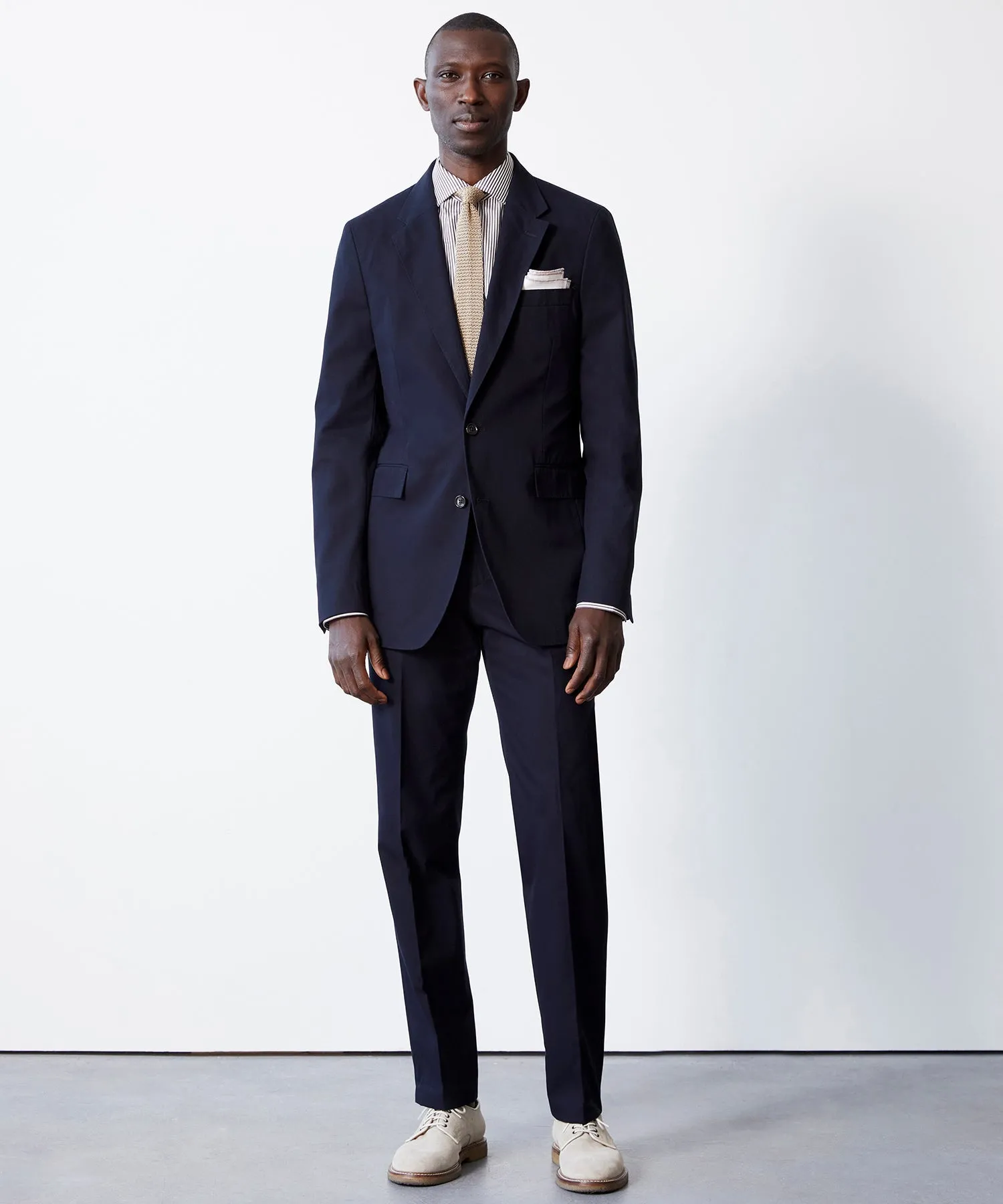 Italian Cotton Sutton Trouser in Navy