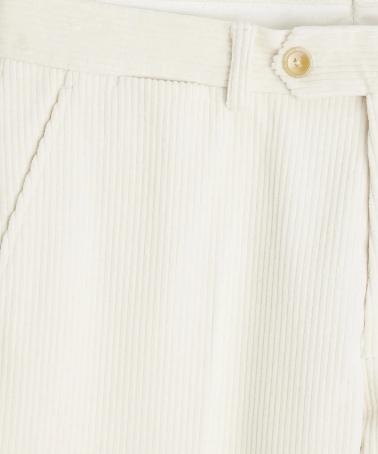 Italian Wide Wale Corduroy Sutton Trouser in White