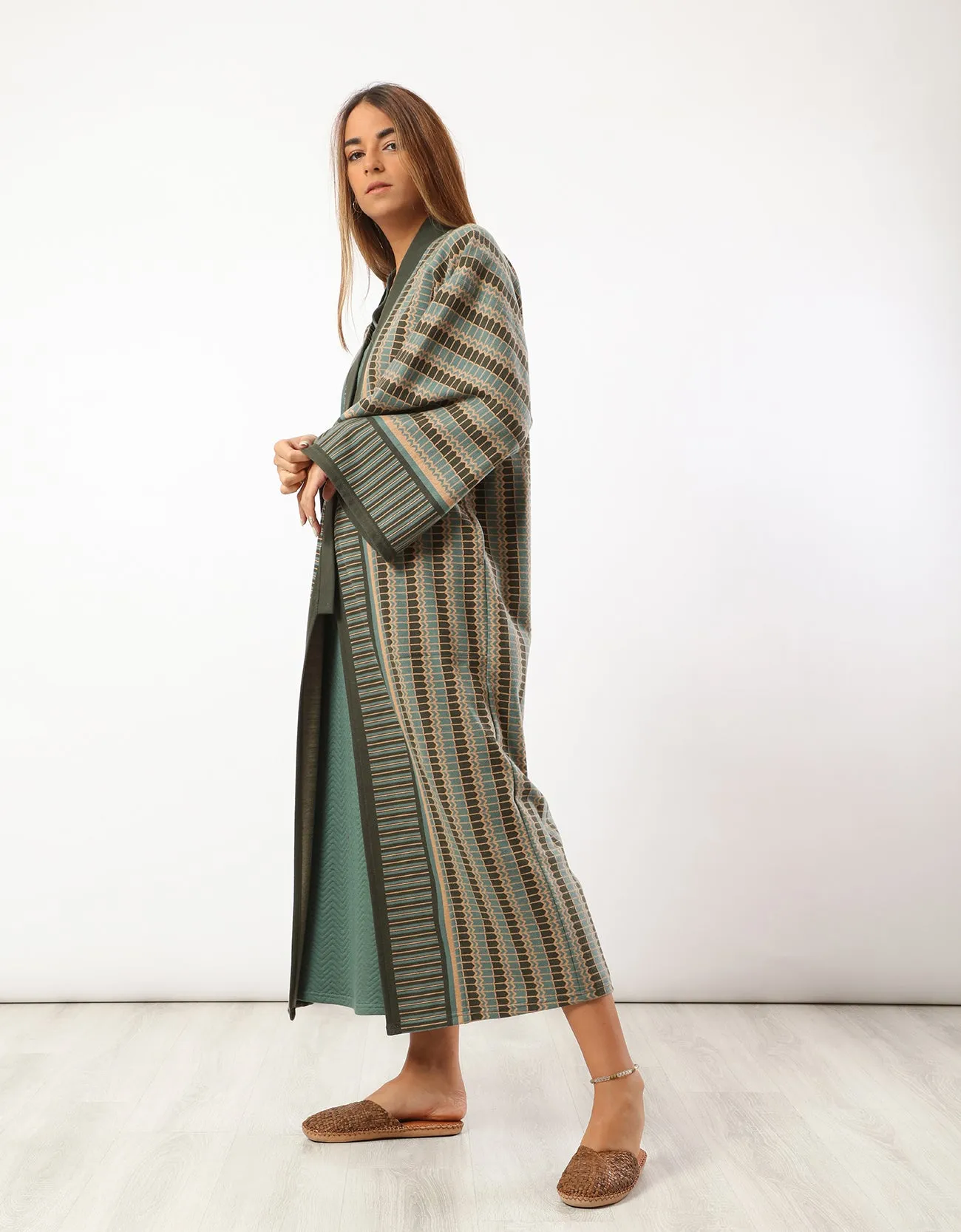 Jacquard patterned coat