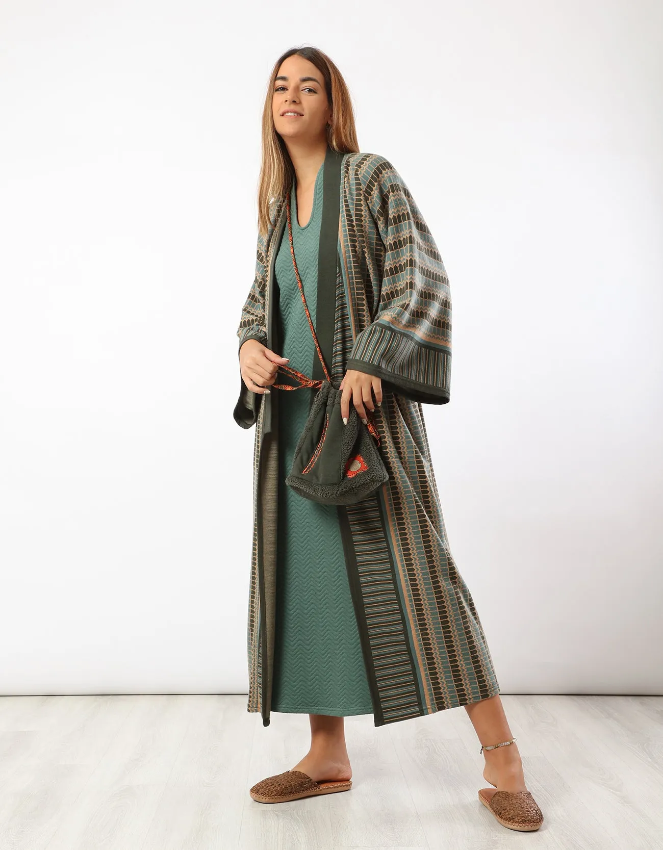 Jacquard patterned coat