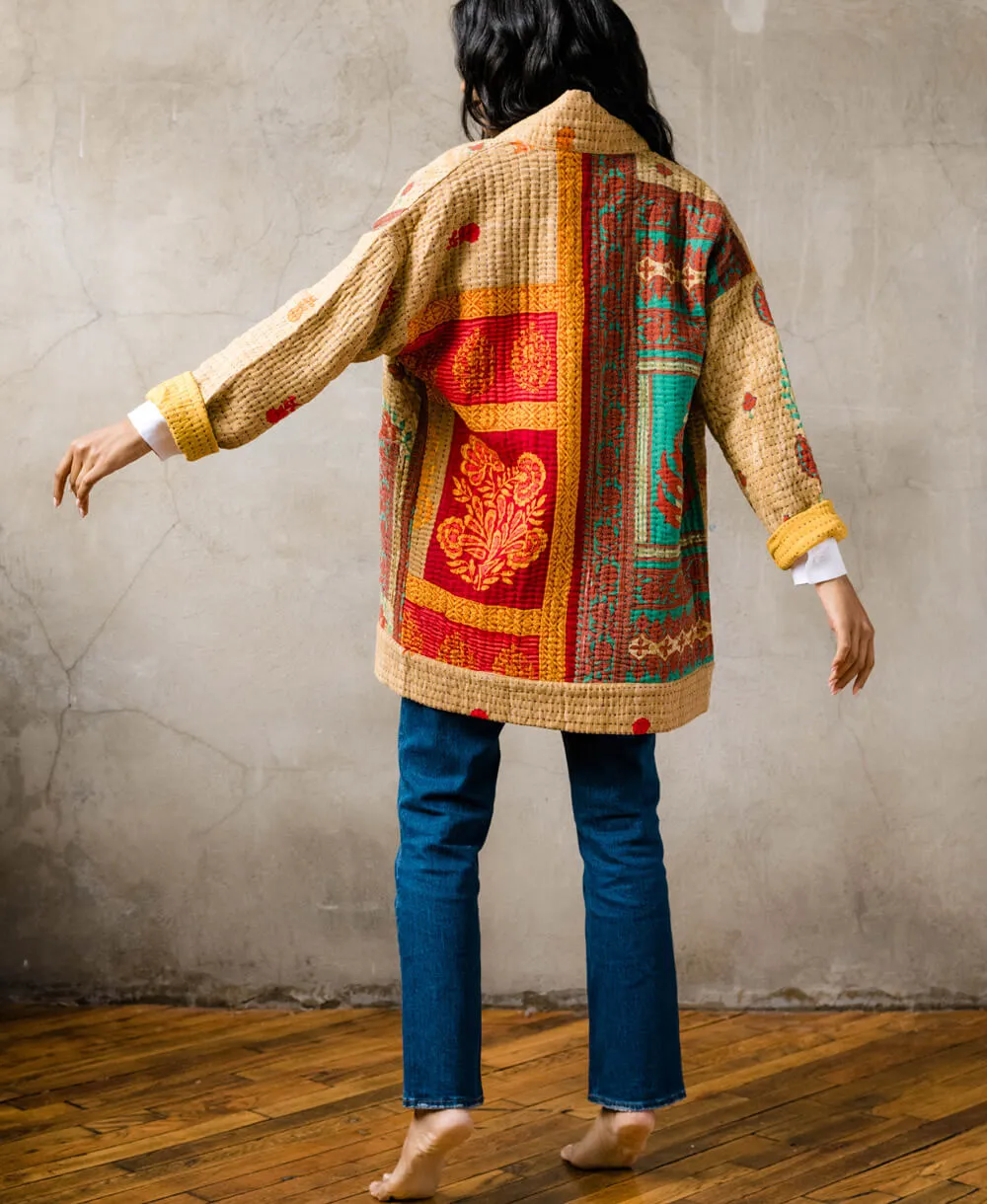 Kantha Quilted Jacket - No. 240512 - Small