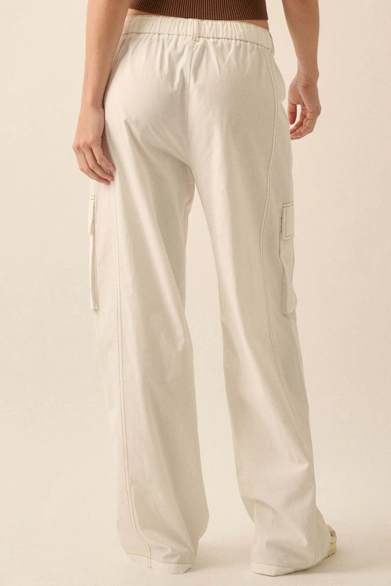 Keep It Real Wide-Leg Drawstring Cargo Pants