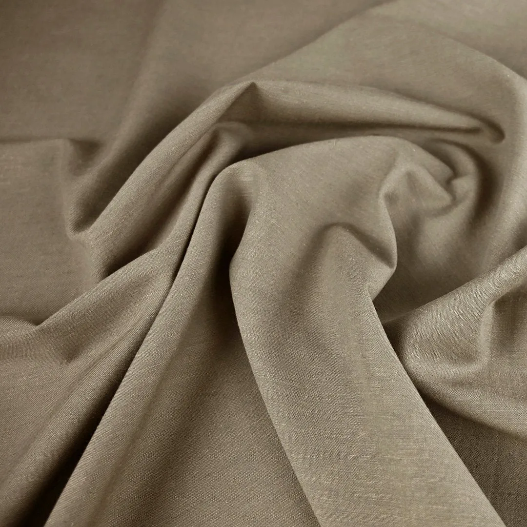 Khaki Beige Linen Blend Fabric 99957