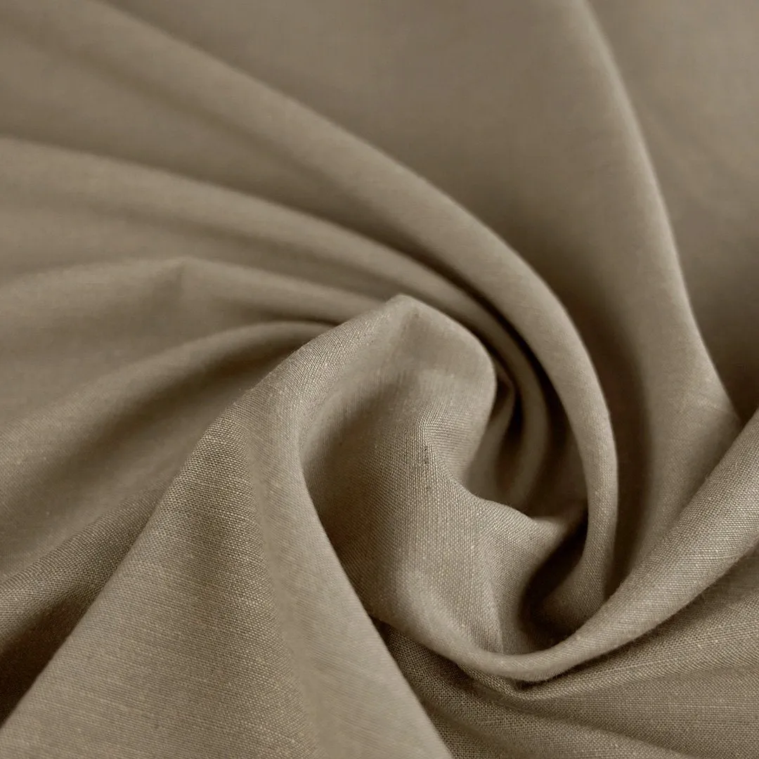 Khaki Beige Linen Blend Fabric 99957