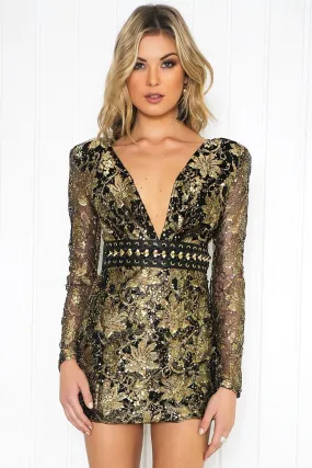 Kiara Baroque Sequin Lace Dress