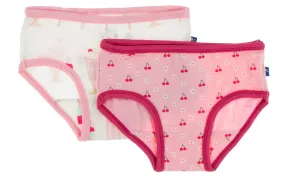 KicKee Pants Natural Ice Cream Shop & Lotus Cherries and Blossoms Underwear Set