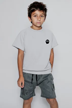 Kids Shorts Nununu Patch Cargo - Vintage Grey (Size 8/9 left)