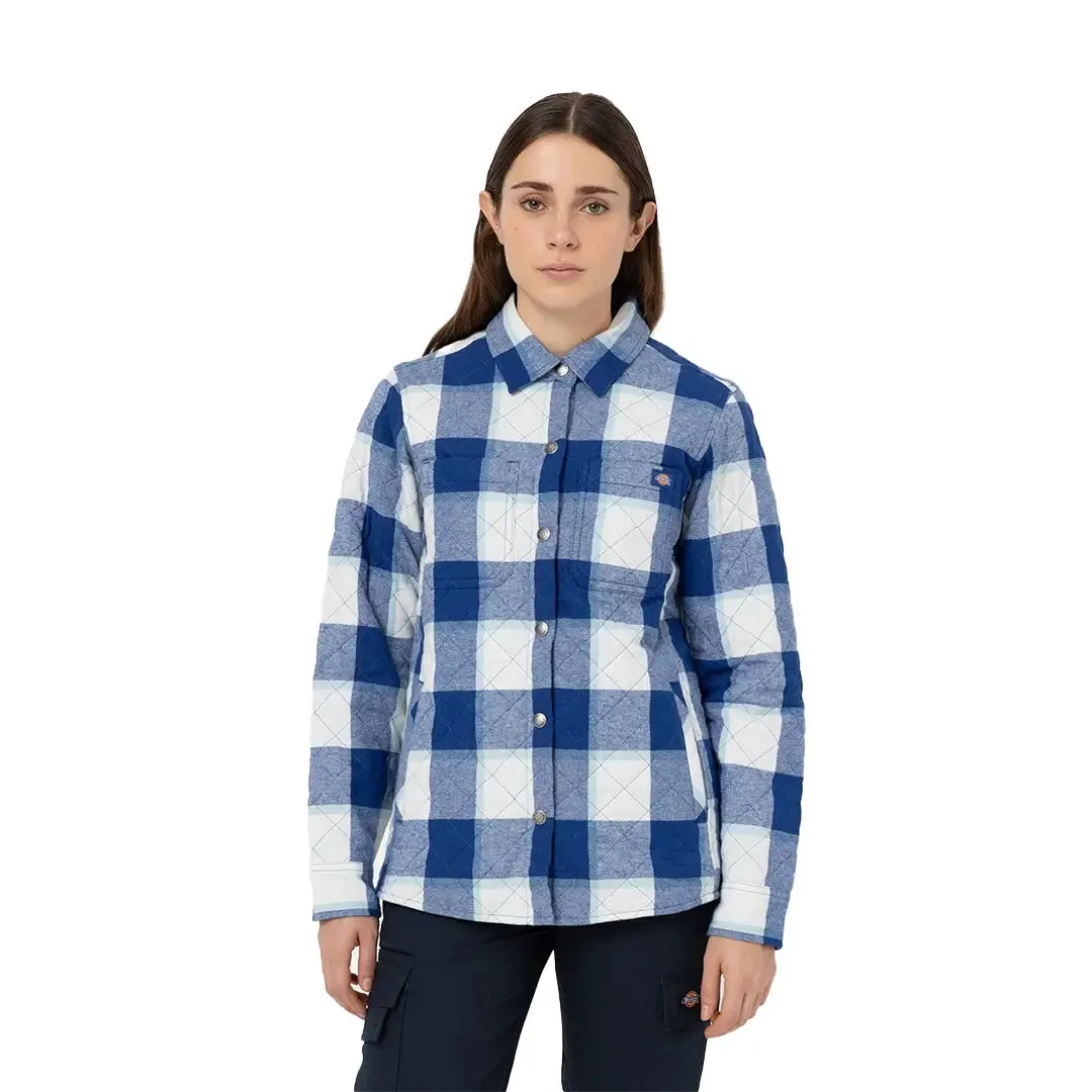 Ladies Flannel Shirt Jacket - Surf Blue by Dickies