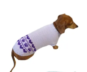 Lilac knitted sweater for dogs, clothes for dachshunds, sweater for dogs, clothes for dogs, sweater for small dogs, dachshund sweater