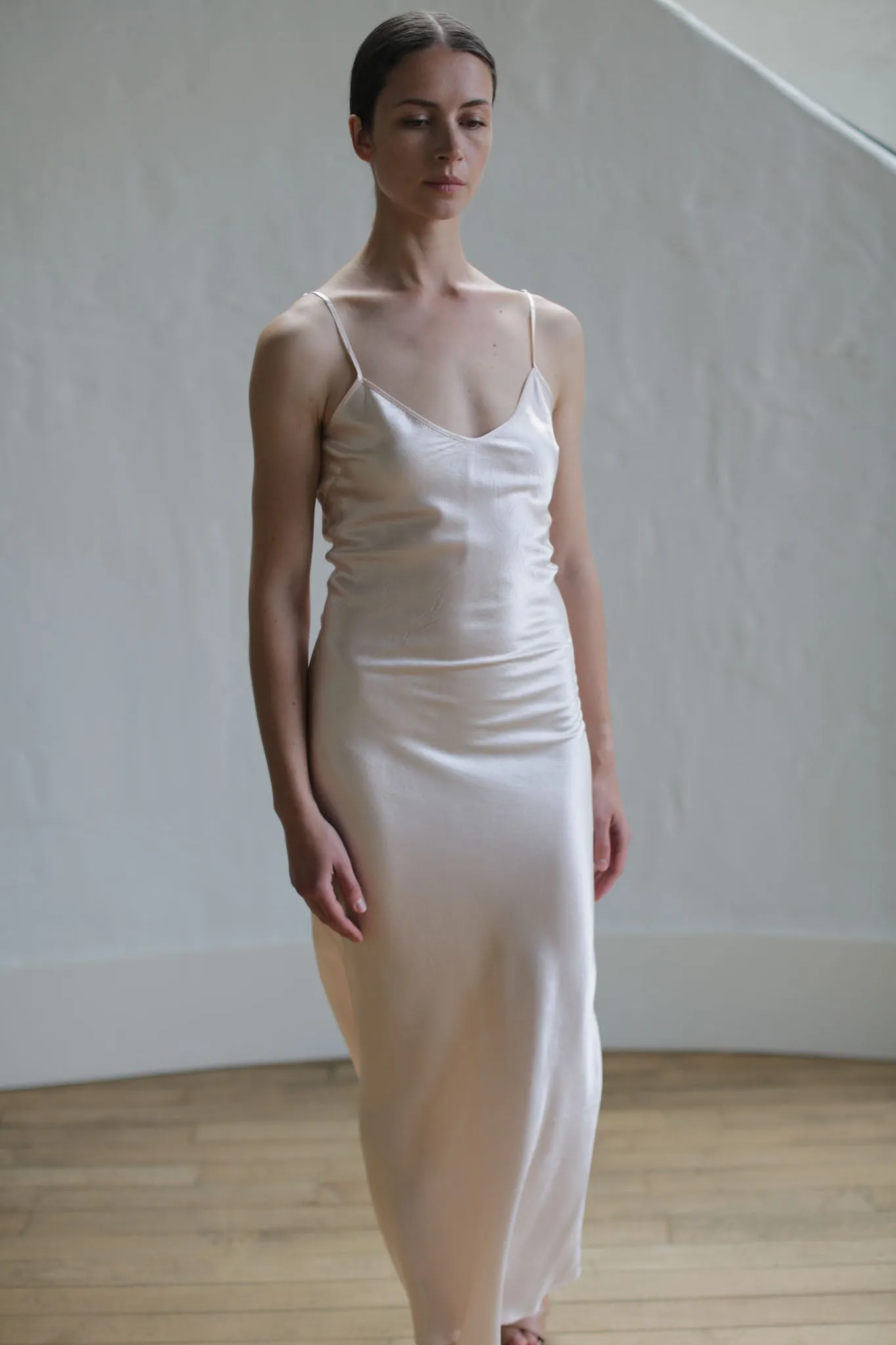 Liquid Slip Dress Long | Champagne