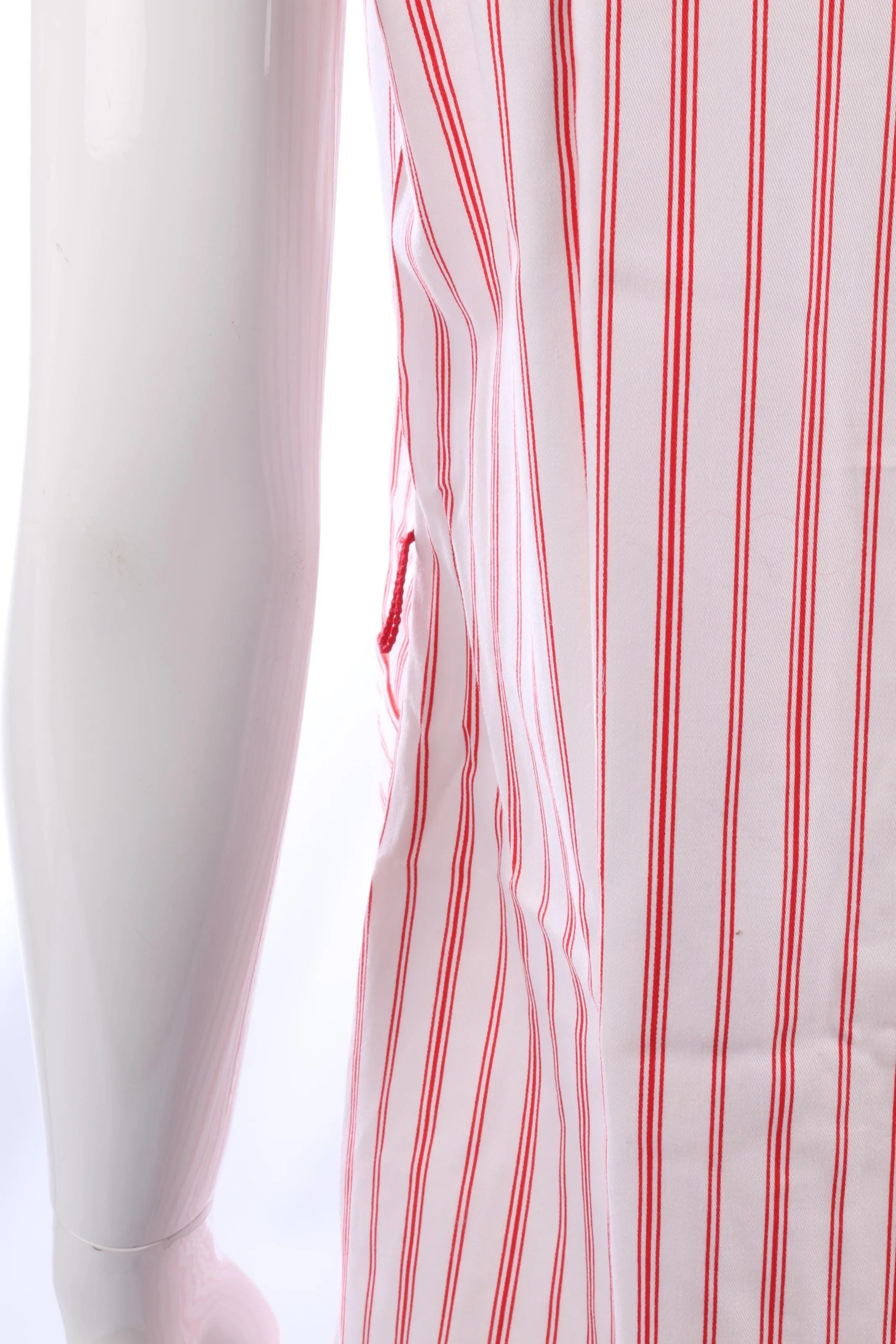 Lovely vintage red striped cotton 1970's summer dress