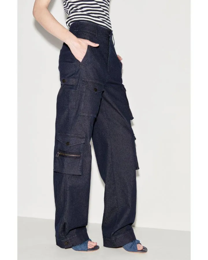 Luisa Cerano Denim Cargo Pants