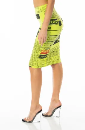 Manhattan Neon Bodycon Skirt