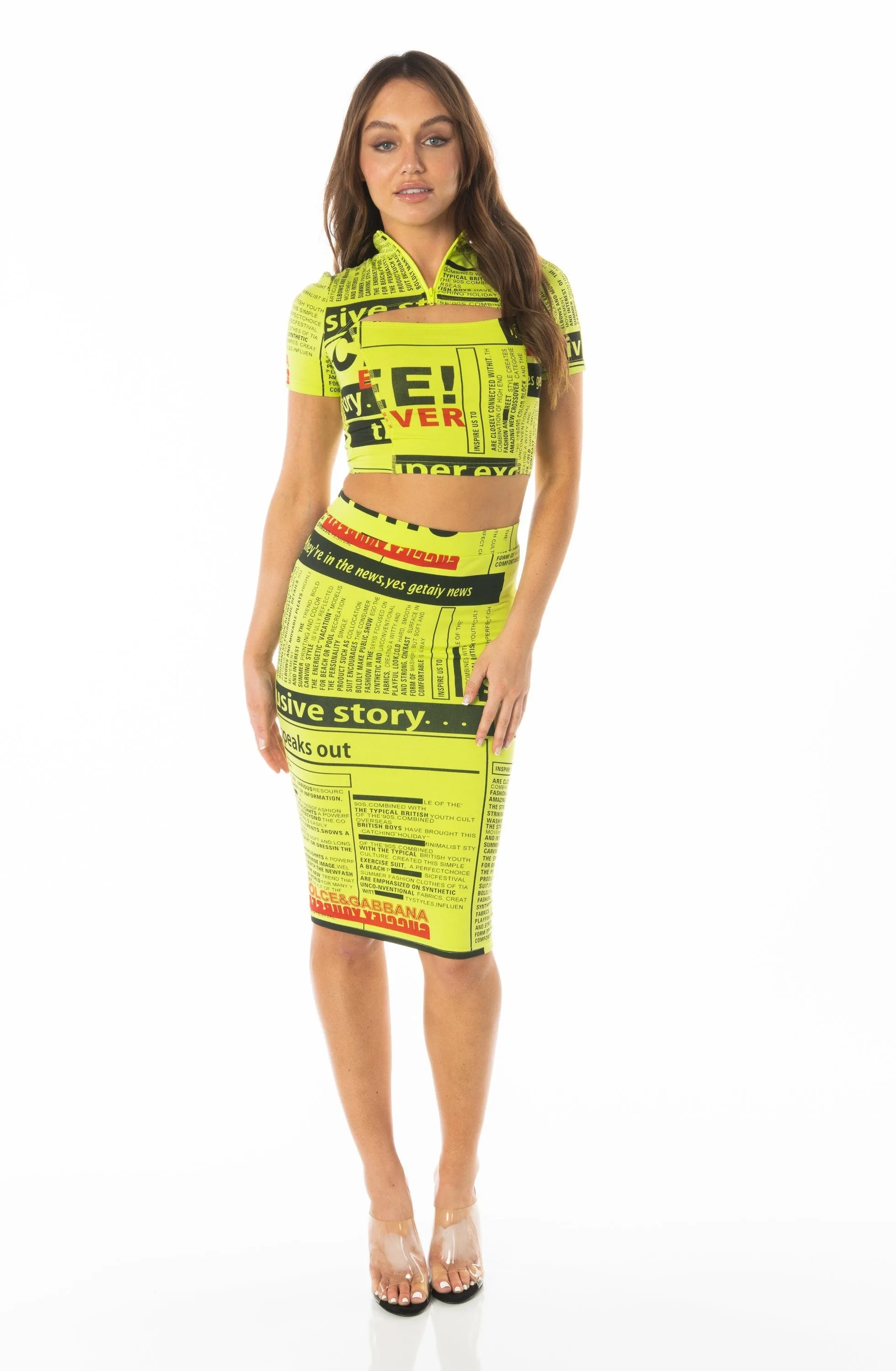 Manhattan Neon Bodycon Skirt