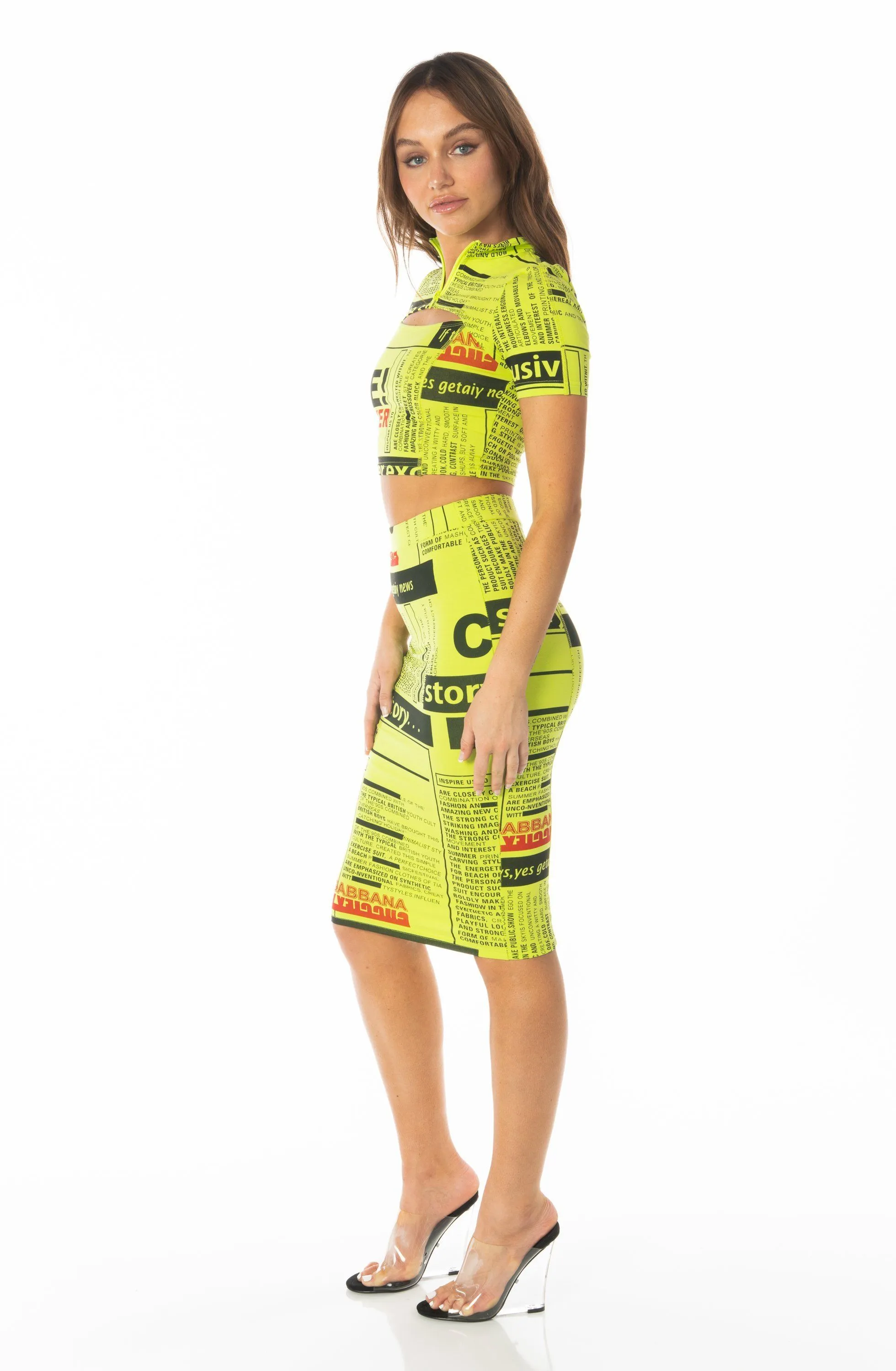 Manhattan Neon Bodycon Skirt