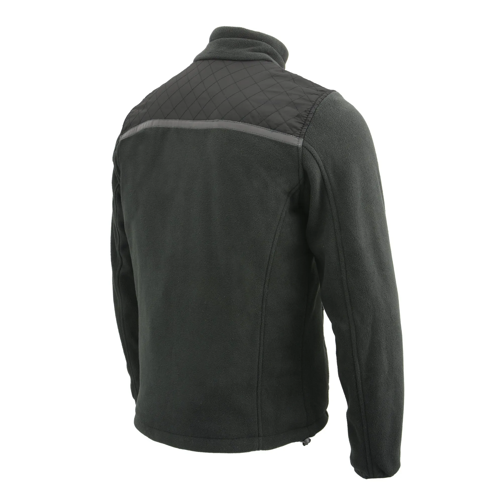 Men Micro Fleece Zipper Front Jacket w/ Reflective Stripes