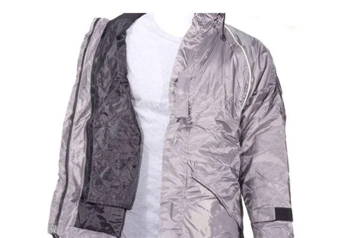 Mens Grey Textile Jacket With Hood, MJ4000-GRAY-DL