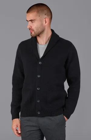 Mens Midweight Cotton Shawl Collar Cardigan