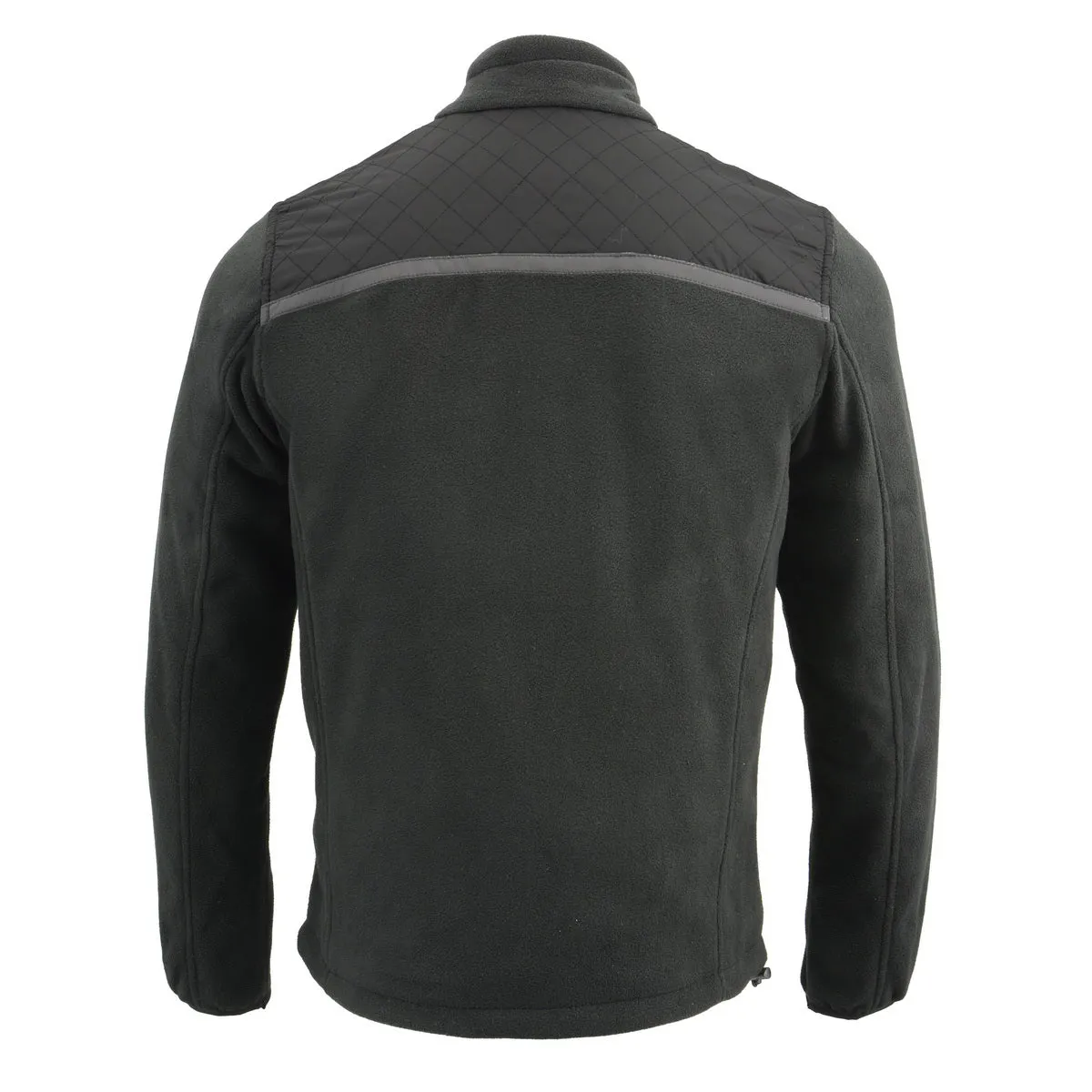 Milwaukee Leather MPM1784 Men's Black Micro Fleece Zipper Front Jacket