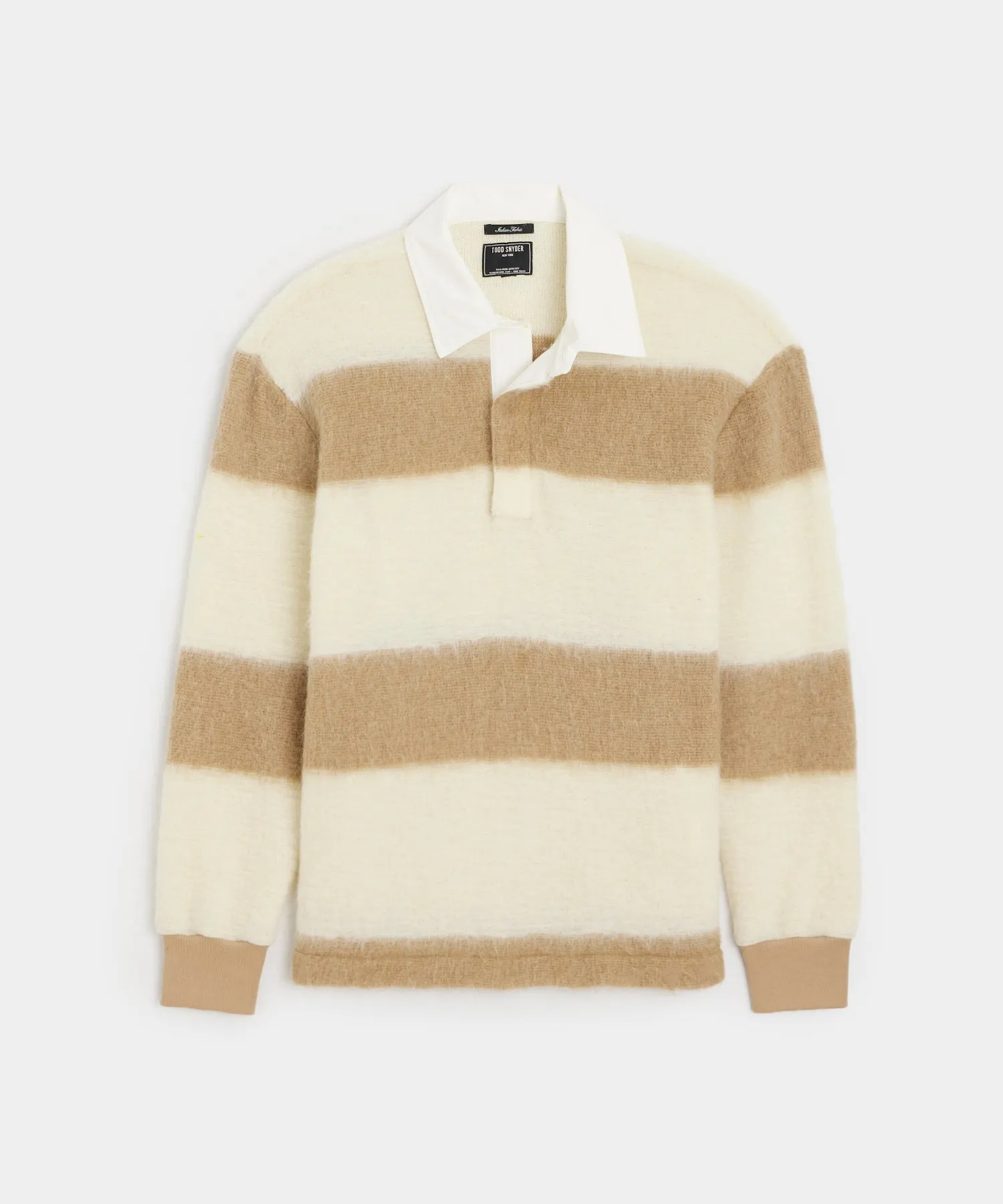 Mohair Striped Rugby Polo in Dark Wheat