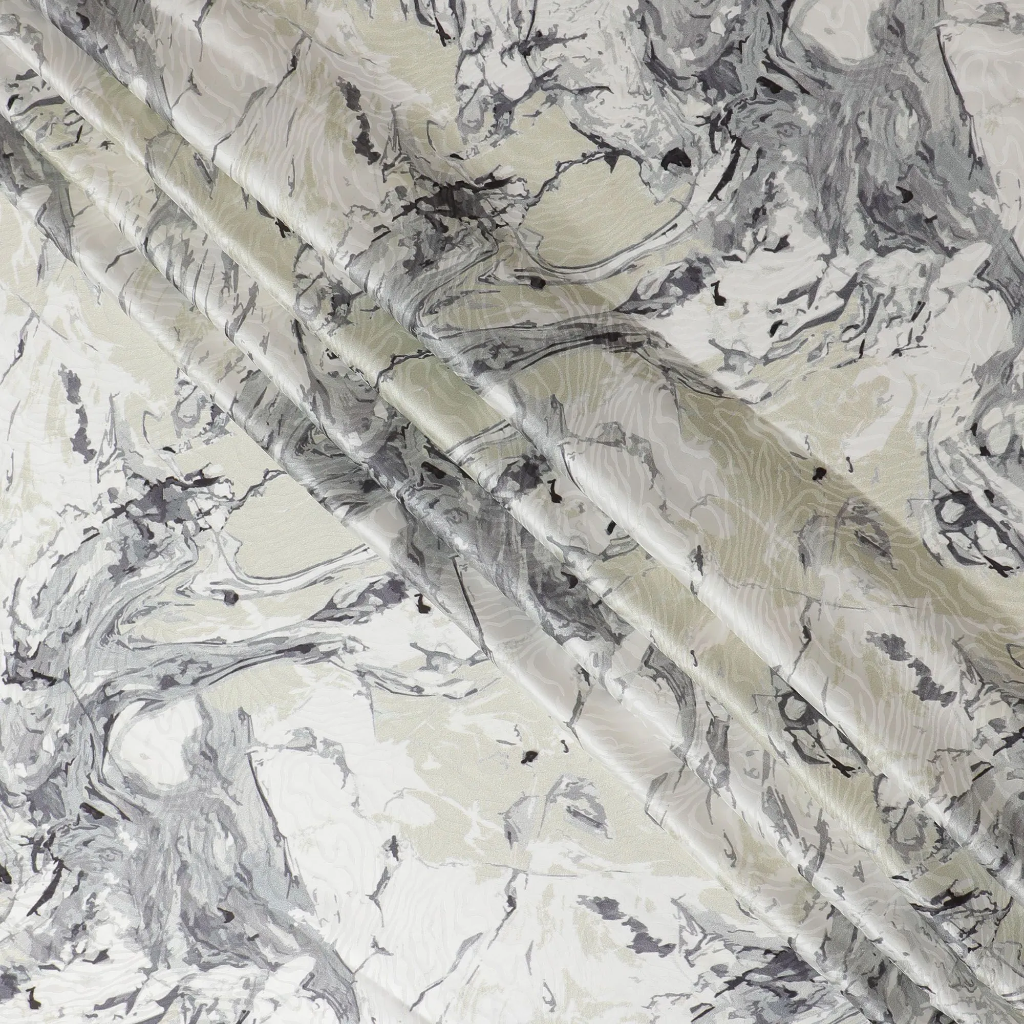 Monochrome Mélange Pure Silk Satin Fabric, 110cm Wide - Buy Online-D18372