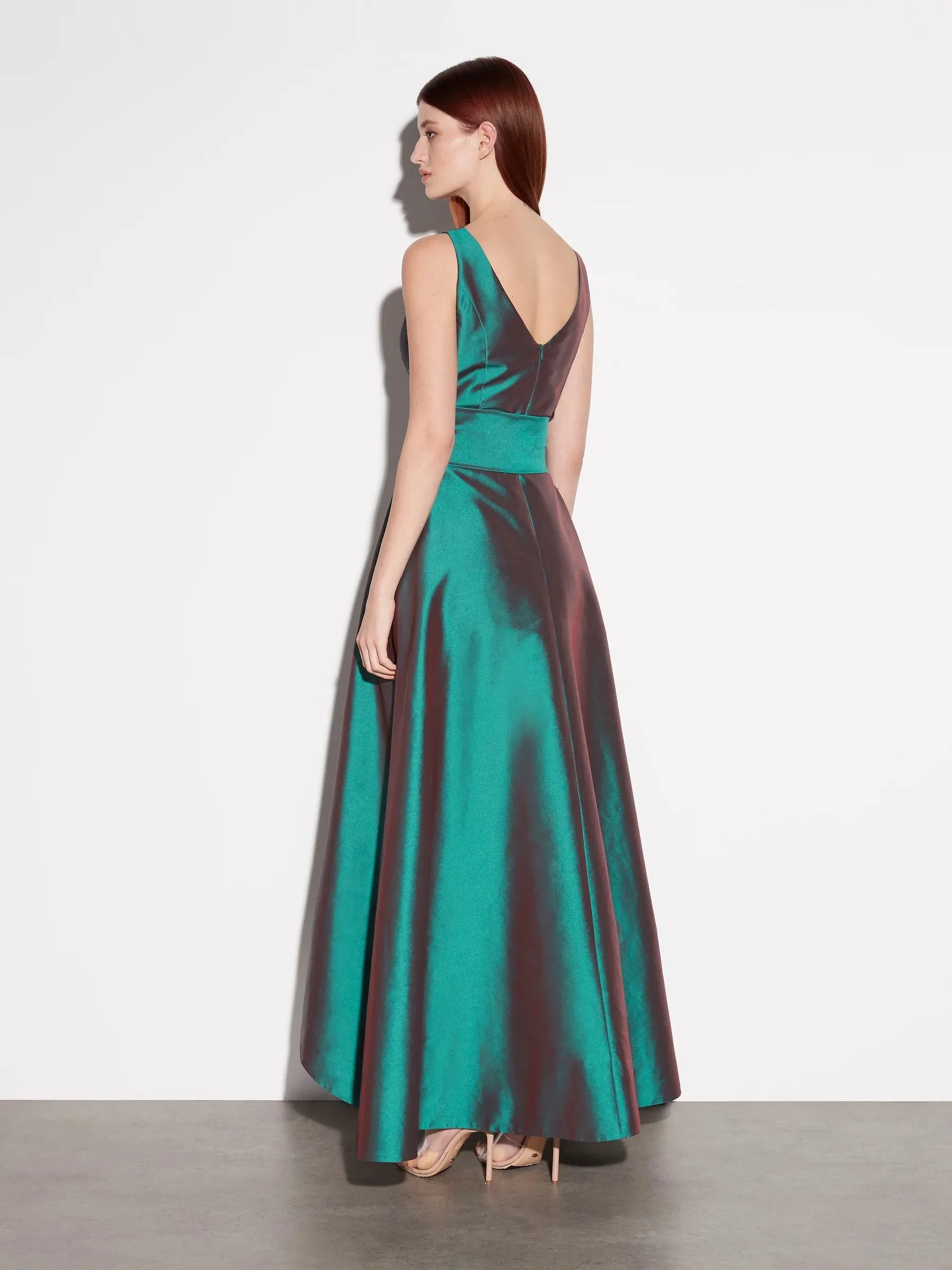 Moss & Spy Rene Gown - Deep Aqua / Ruby