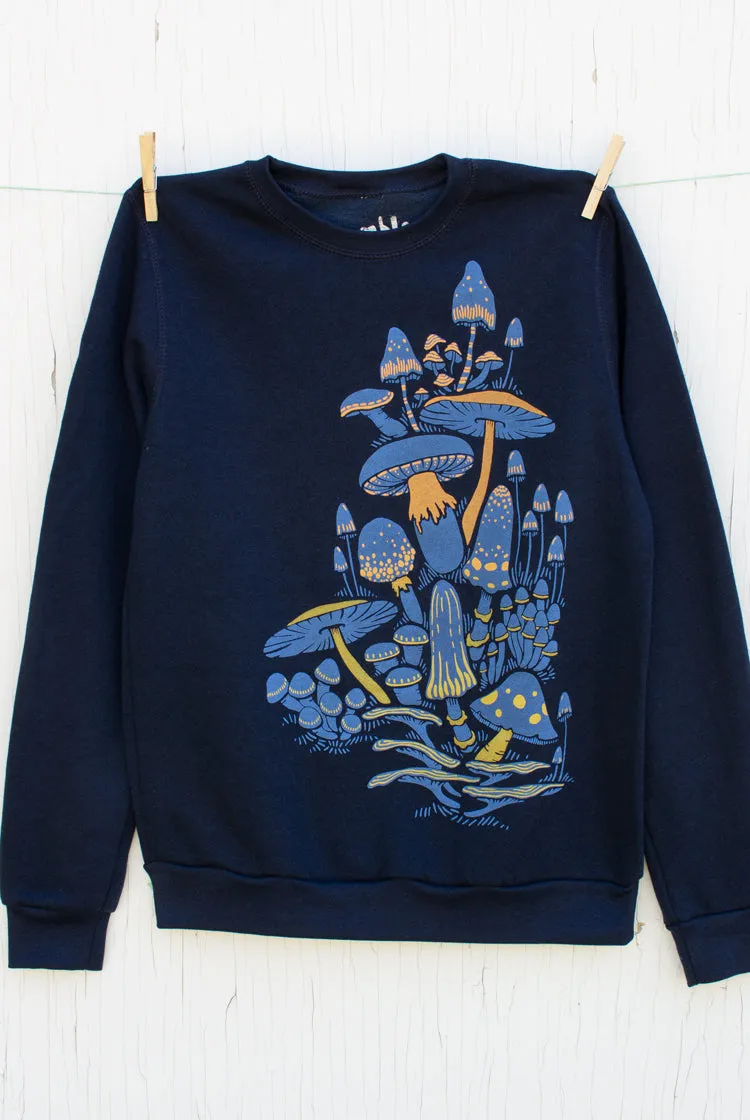 Mushrooms - Navy Unisex Pullover