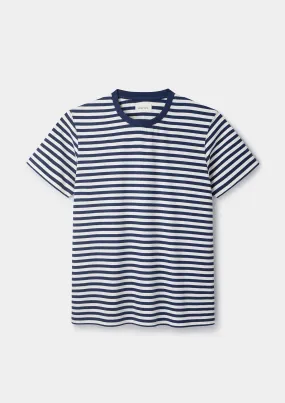 Navy & White Striped Organic Cotton T-shirt