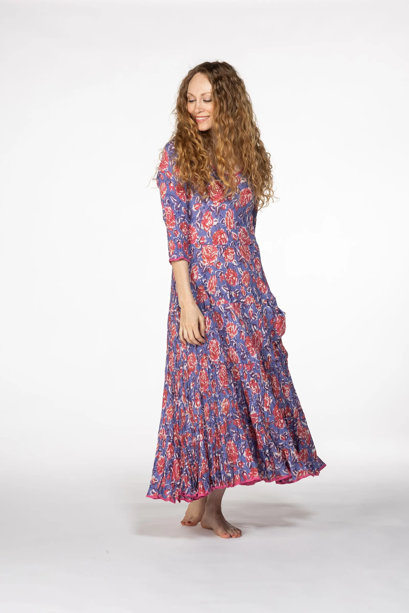 New Ruby Sun Dress Hand Block Printed Pure Cotton SS2024