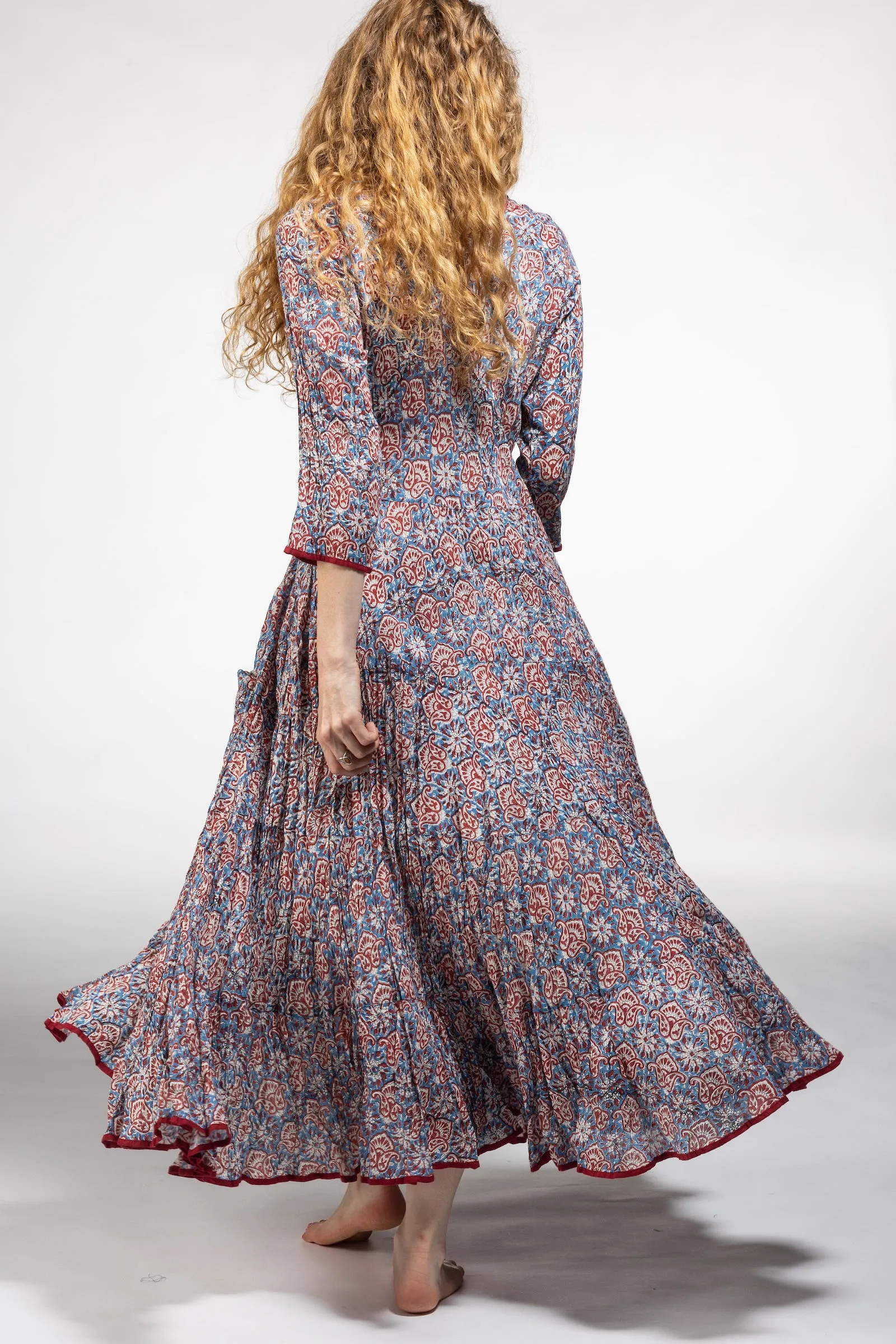 New Ruby Sun Dress Hand Block Printed Pure Cotton SS2024