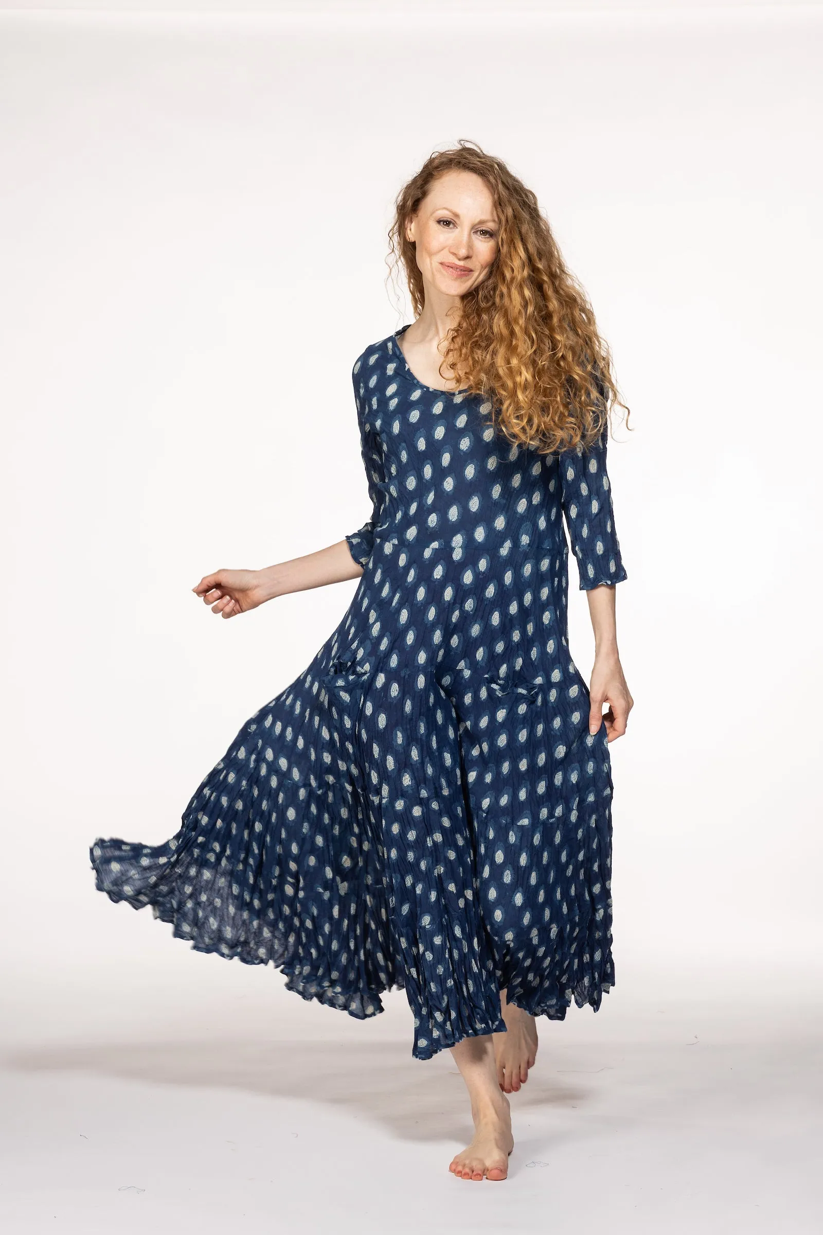 New Ruby Sun Dress Hand Block Printed Pure Cotton SS2024