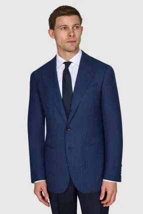 New Suitsupply Blue Check Pure Wool Super 130s Half Lined Blazer - Size  36R and 40R