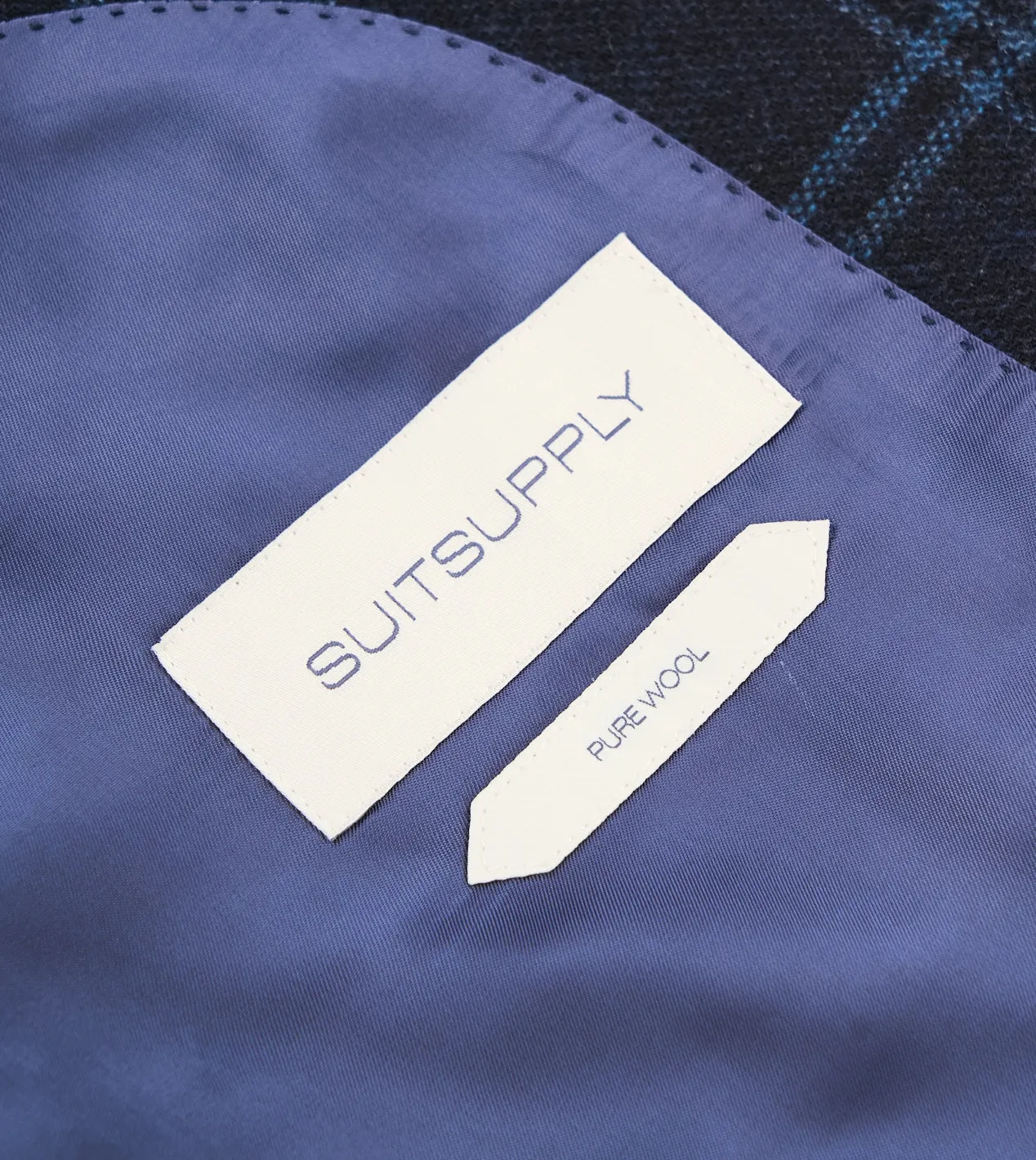 New Suitsupply Havana Navy Check Pure Wool Flannel Blazer - Most Regular Sizes Available