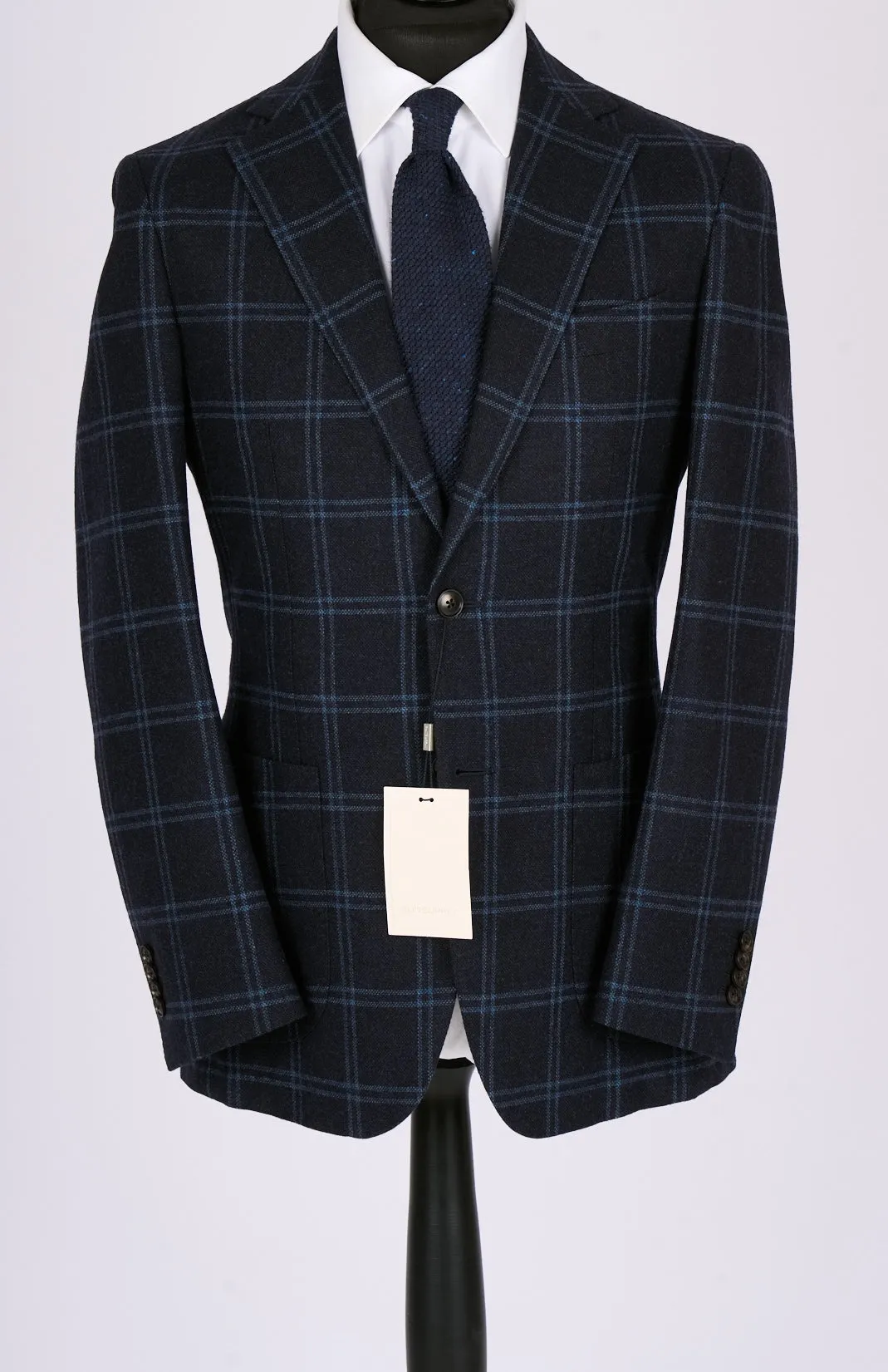 New Suitsupply Havana Navy Check Pure Wool Flannel Blazer - Most Regular Sizes Available