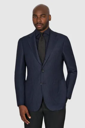 New Suitsupply Havana Navy Houndstooth Wool and Mohair Half Lined Blazer - Size 36R and 38S