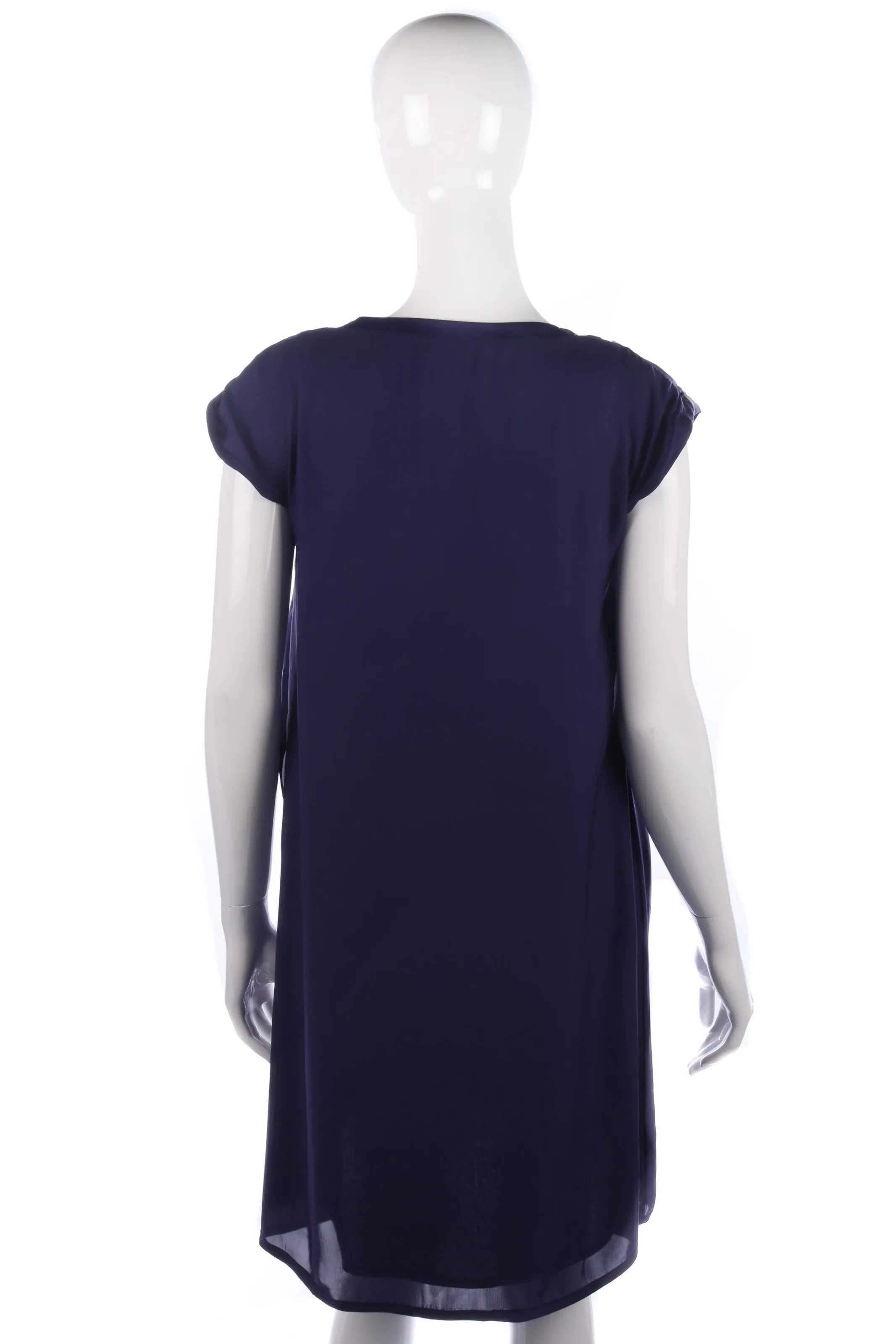 Nicola De Main Dress Purple with Beautiful Neck Detail Size 14