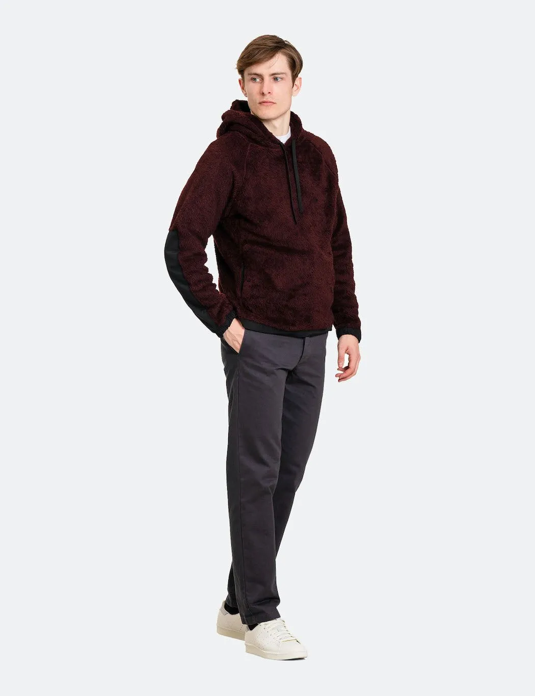 Norse Projects Tycho Hood Fleece - Mulberry Red