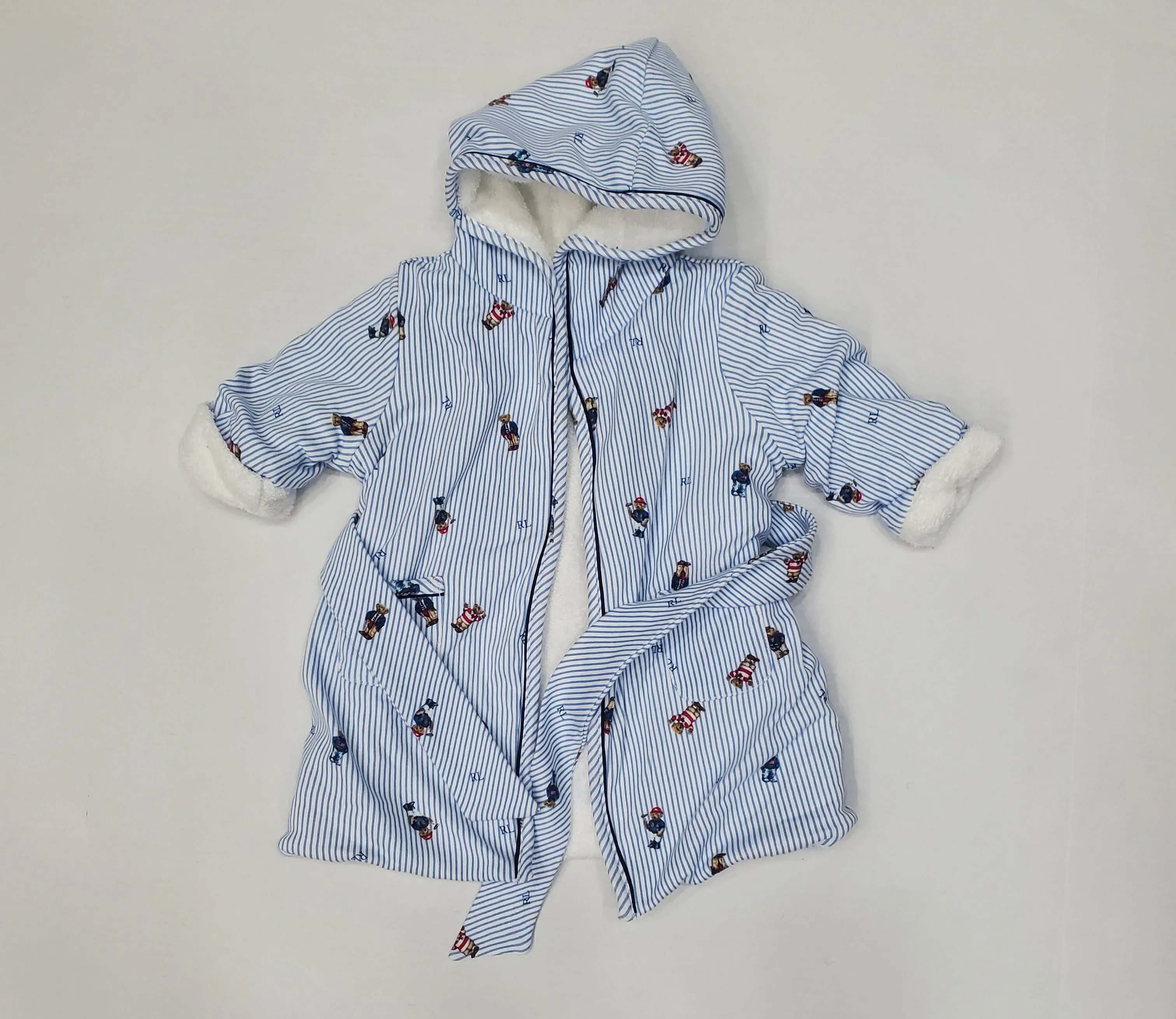 Nwt Boys Polo Ralph Lauren Blue Teddy Bear Robe (3M)