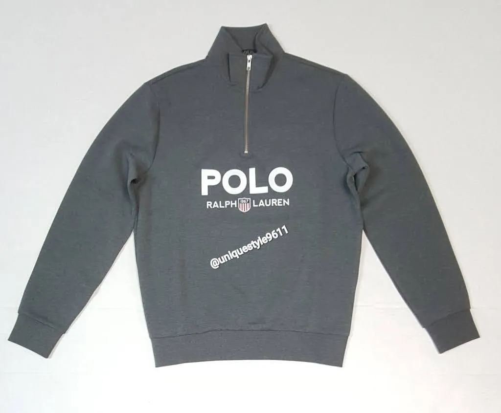 Nwt Polo Ralph Lauren Grey 1967 K-Swiss Half Zip Sweatshirt