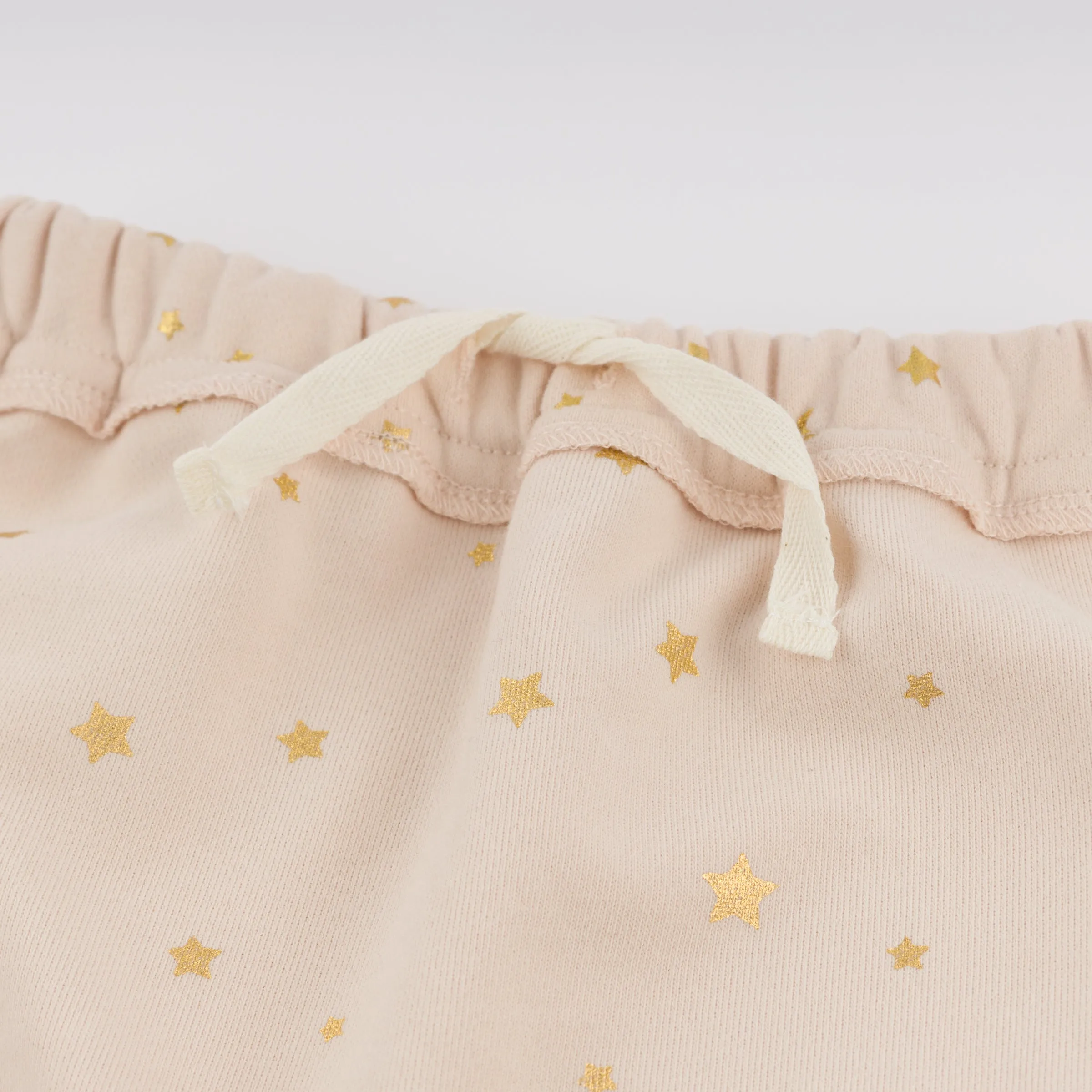 oh baby! Brooklyn Jogger Pants - Mini Gold Star Print - Pale Pink