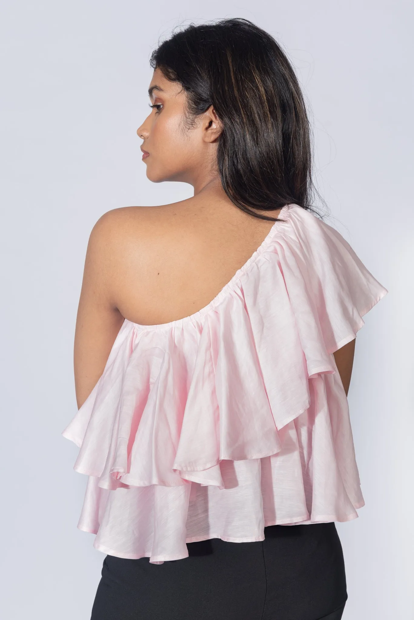 One Shoulder Ruffle Top