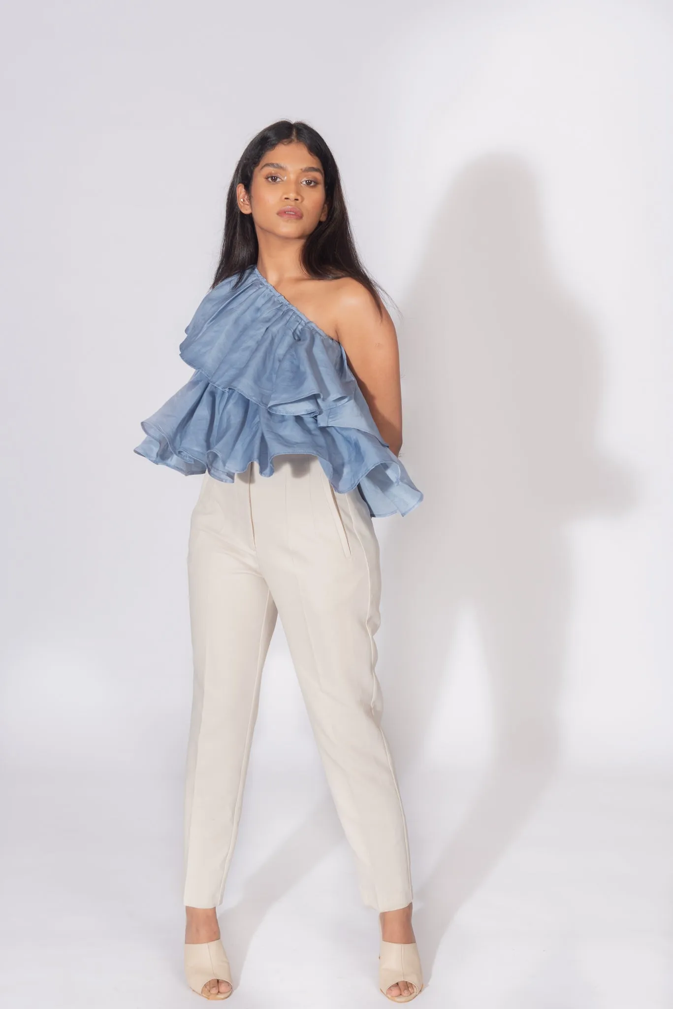 One Shoulder Ruffle Top