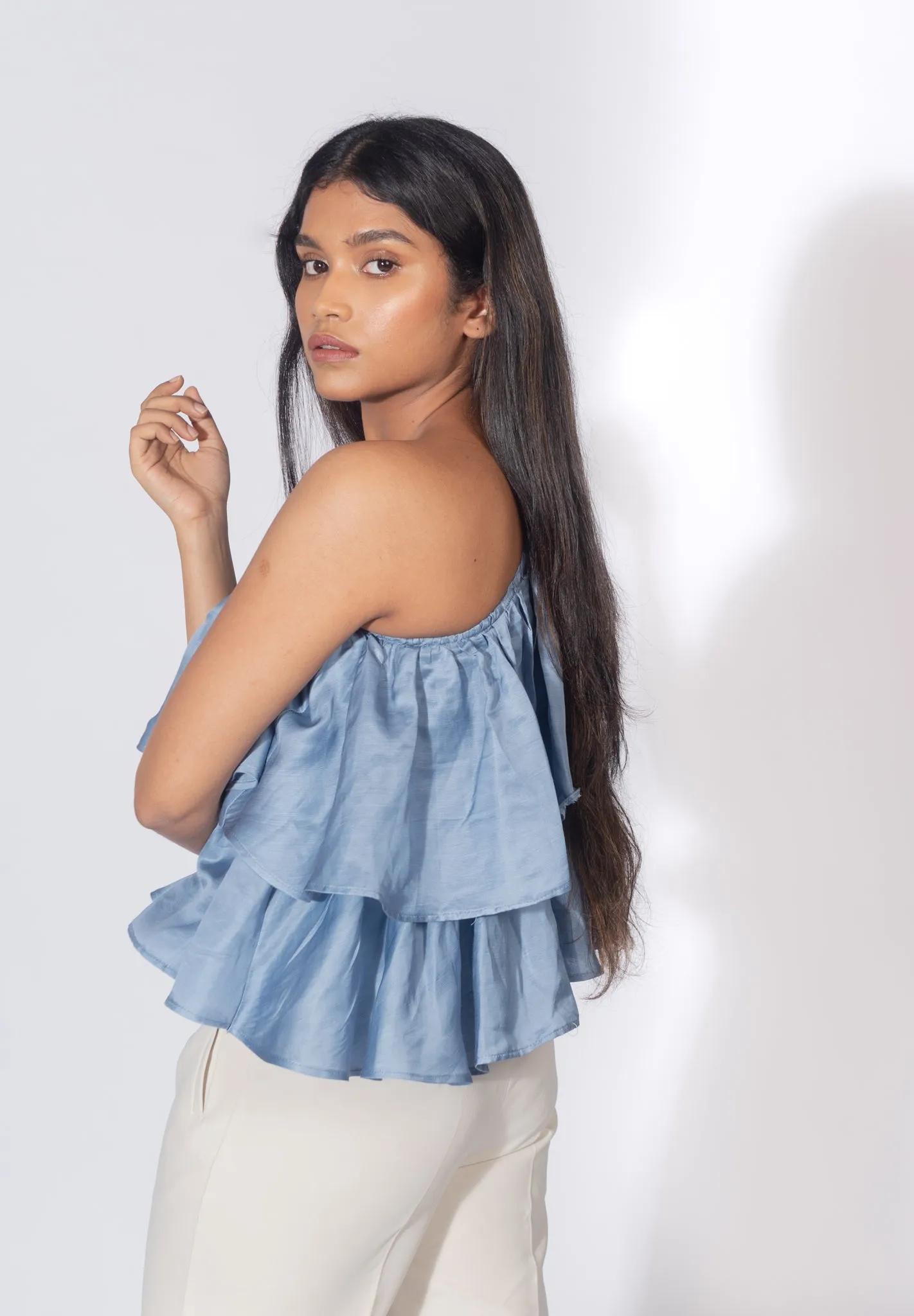 One Shoulder Ruffle Top