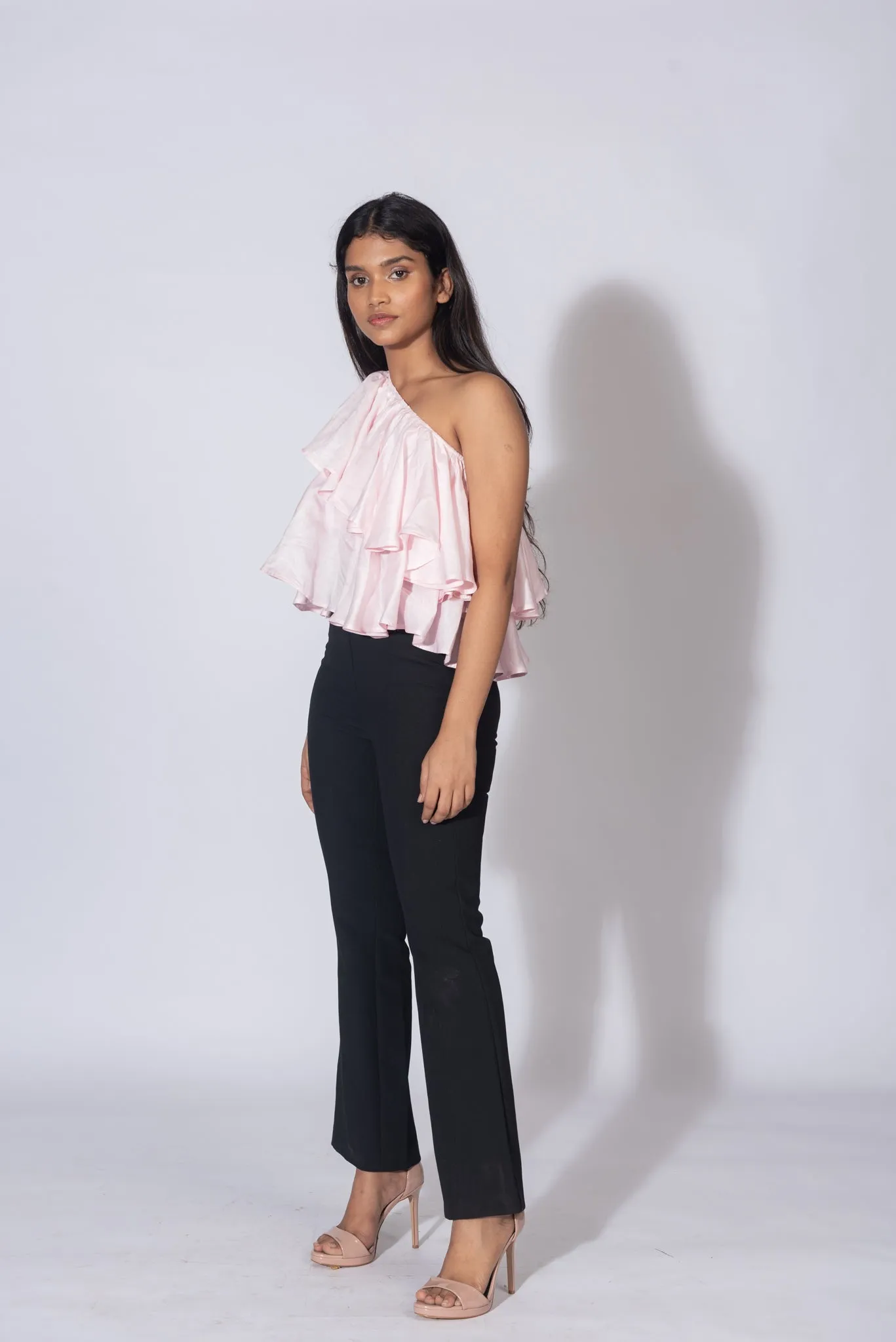 One Shoulder Ruffle Top