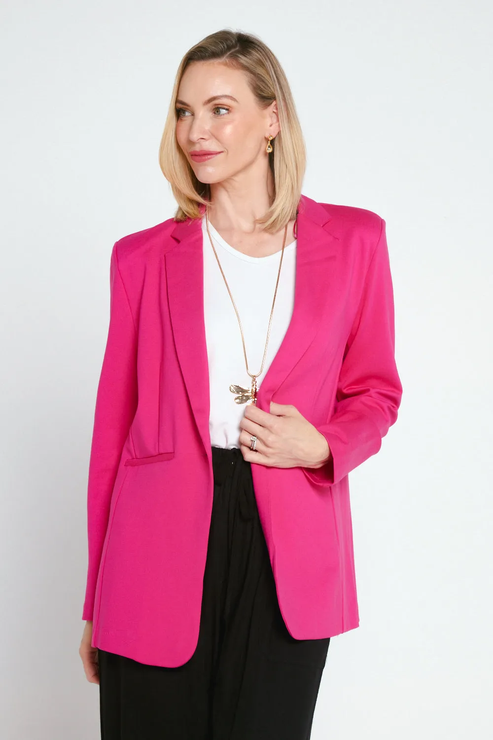 Portsea Stretch Blazer - Hot Pink