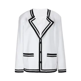 Pre Order:  Contrast Stripes Loose Fit Blazer